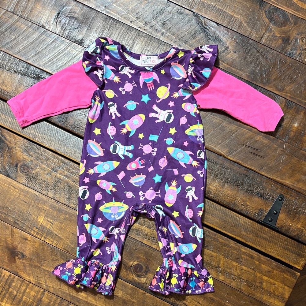Colorful Space Adventure Kids Footie